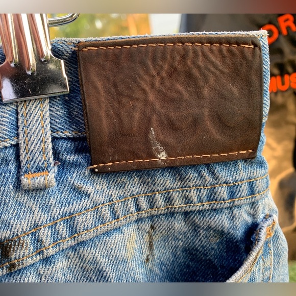 Vtg 70s 80s LEE JEANS MADE IN USA Men’s 36x30 Skyriders Distressed Torn Stained - Picture 4 of 12